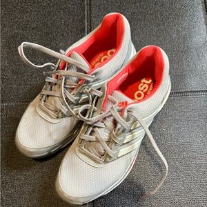 Adidas golf shoes. Grey, white, and orange. Worn only a couple of times.